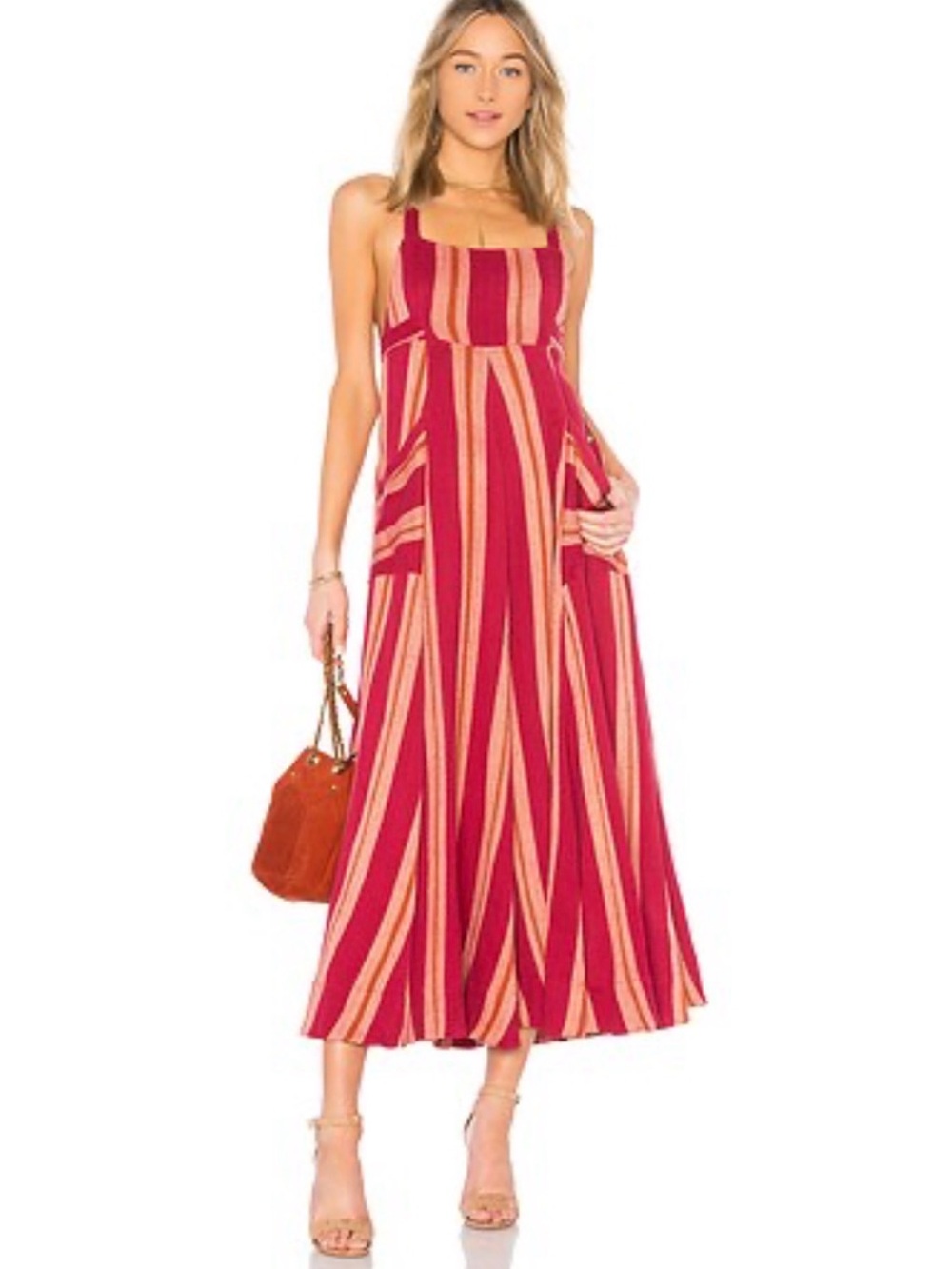 Free People Chante Maxi Dress in Red Combo
